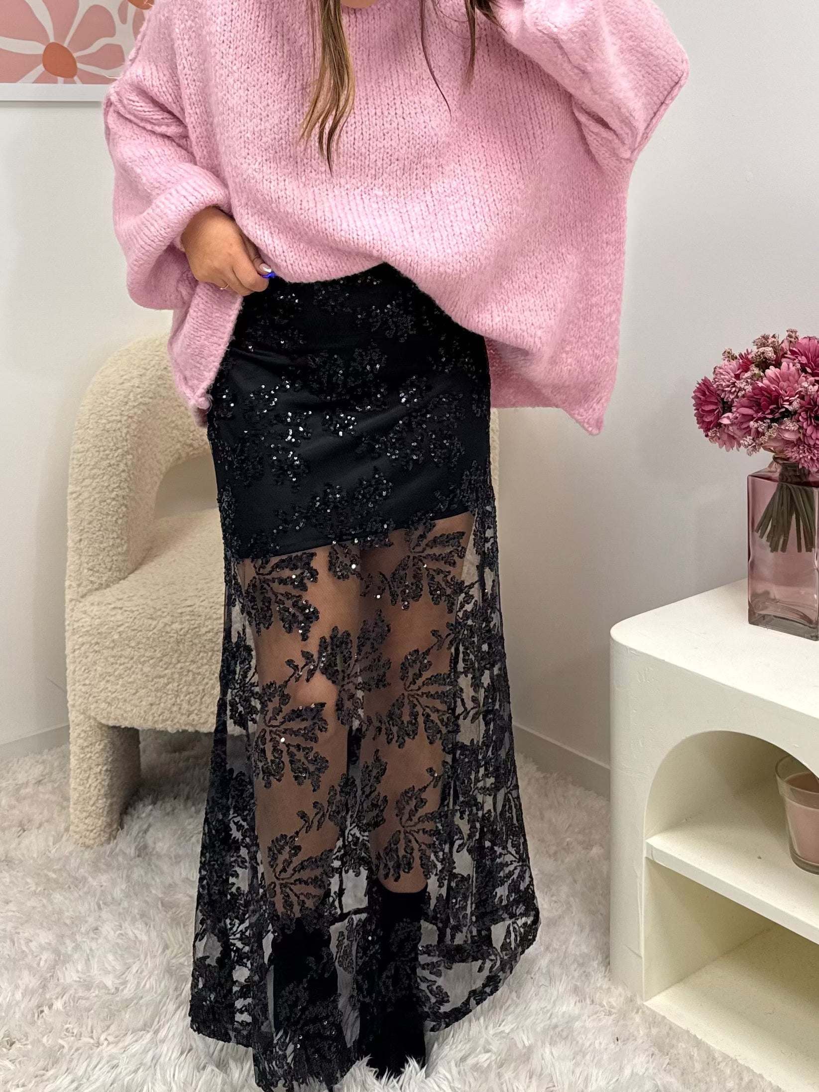 jupe jupe longue à sequin dsclothes