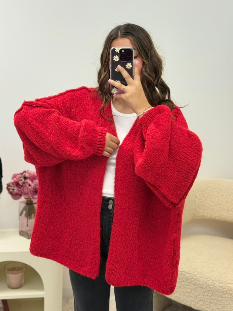 gilet en laine rouge