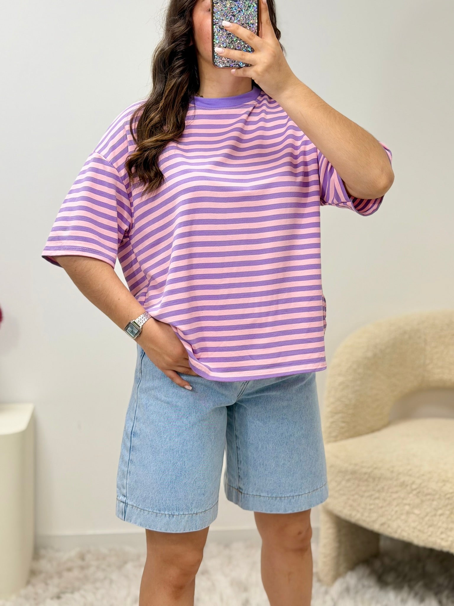haut T-shirt TESSA lila/rose (manche courte) dsclothes