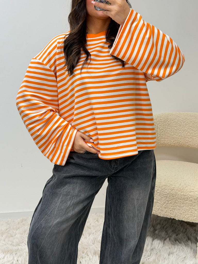 haut T-shirt TESSA orange/blanc dsclothes