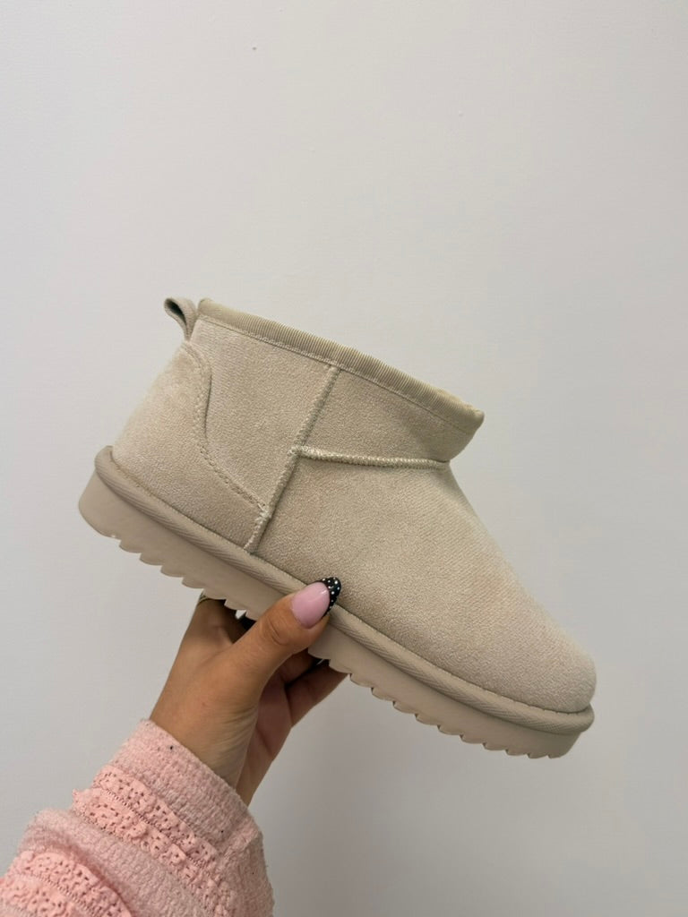 bottines fourrées beige