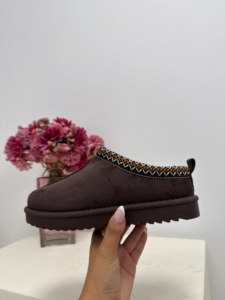 mules basse chocolat