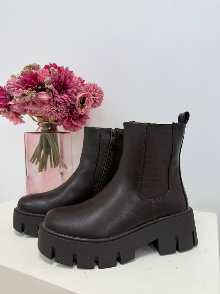 bottines chelsea femme marron