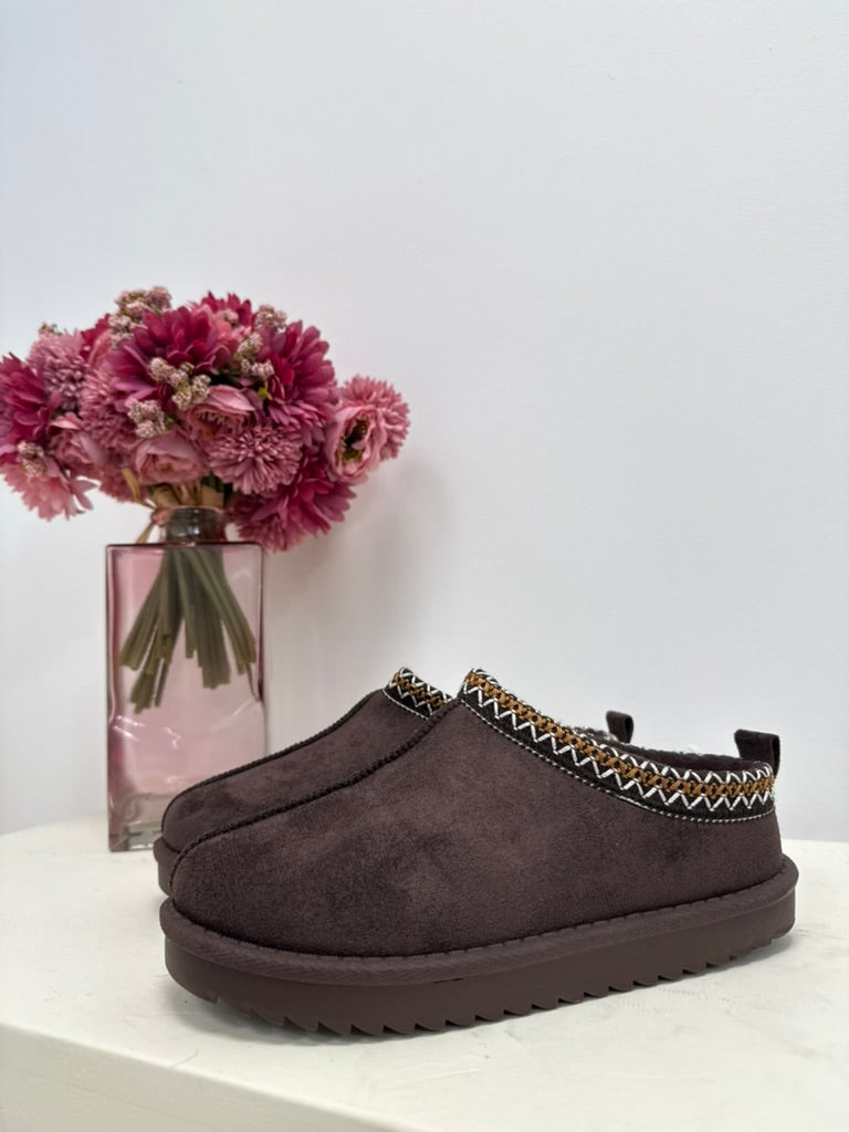 mules basse chocolat