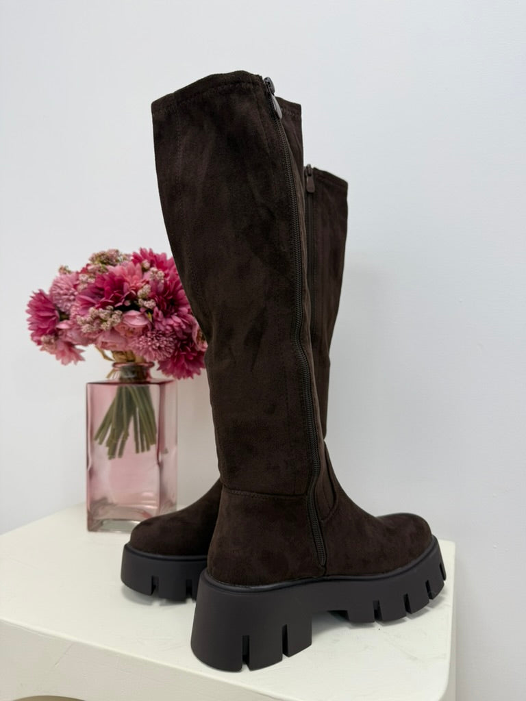 bottes hautes femme marron