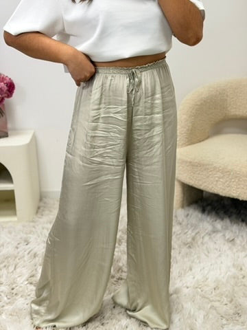 pantalon Pantalon en satin beige dsclothes