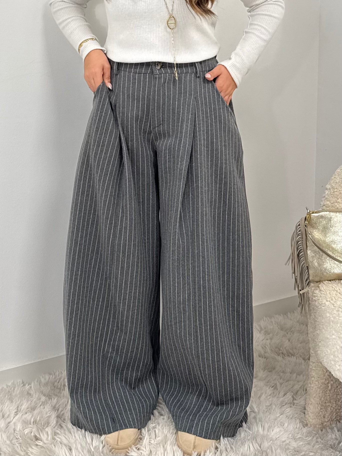 pantalon Pantalon BLEUENN gris dsclothes
