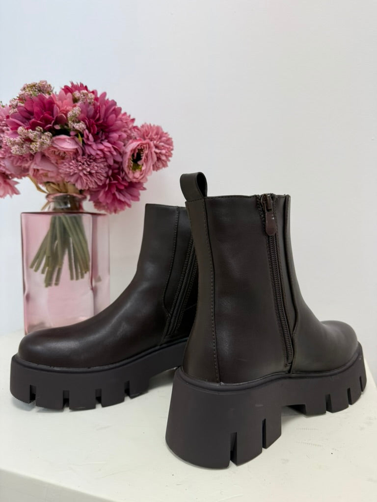 bottines chelsea femme marron