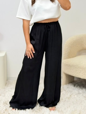 pantalon Pantalon en satin noir dsclothes