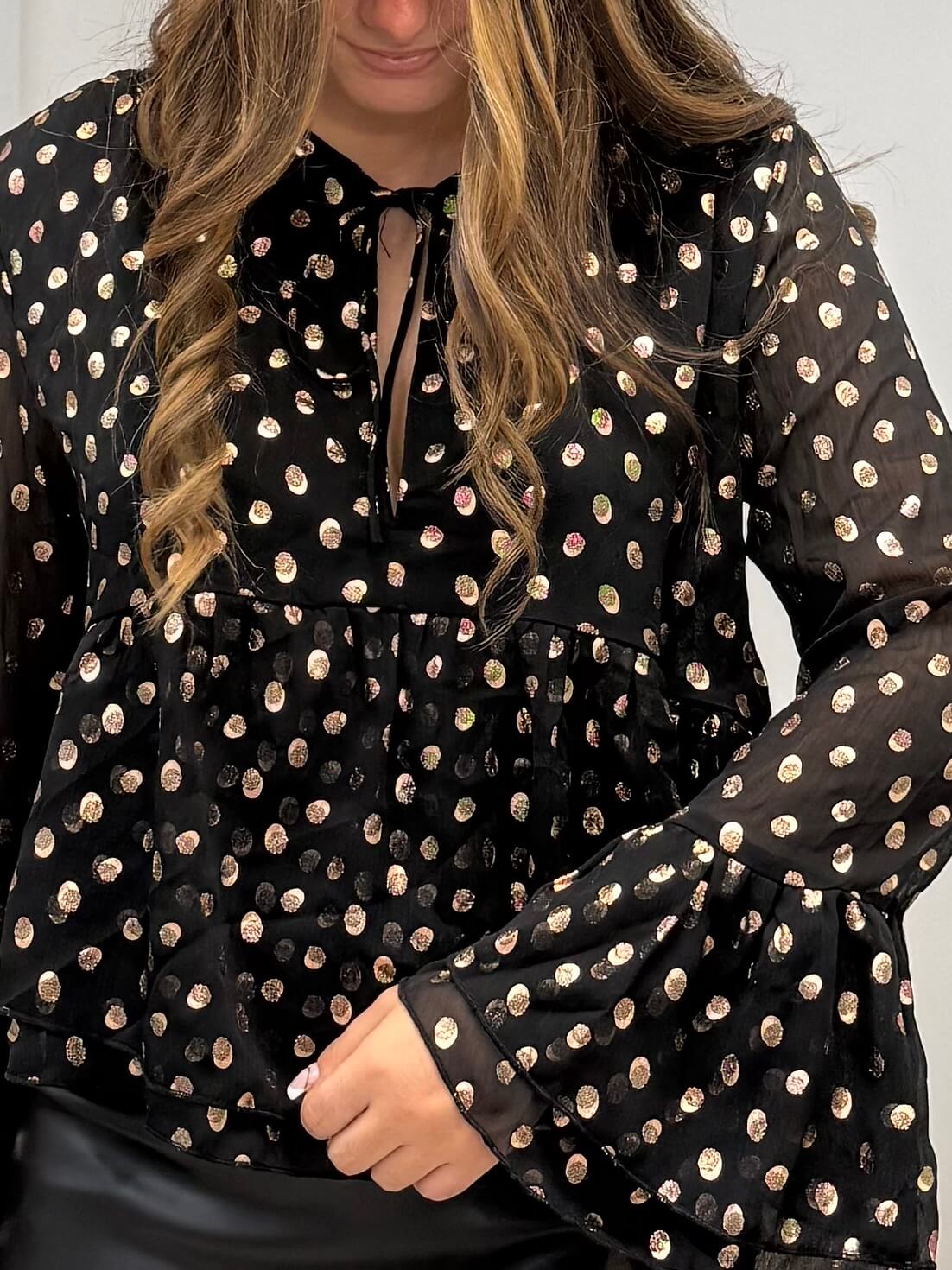 blouse Blouse à pois doré JOYCE dsclothes