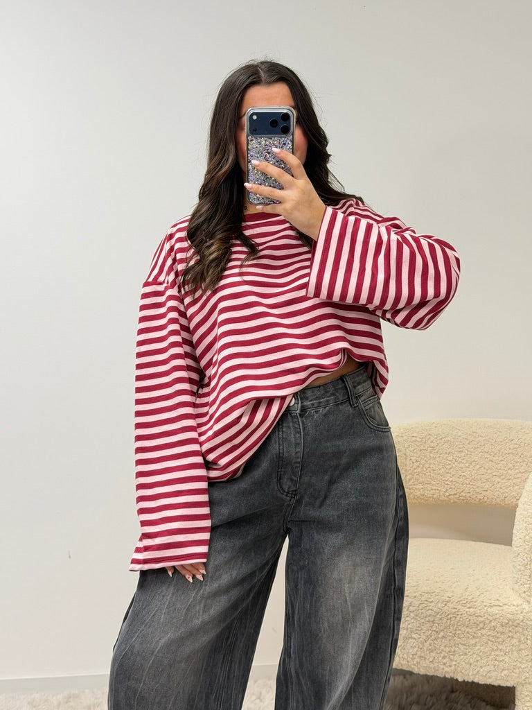 haut T-shirt TESSA bordeaux/rose dsclothes