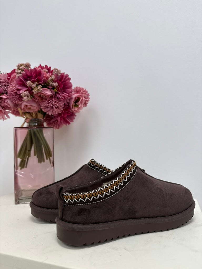 mules basse chocolat