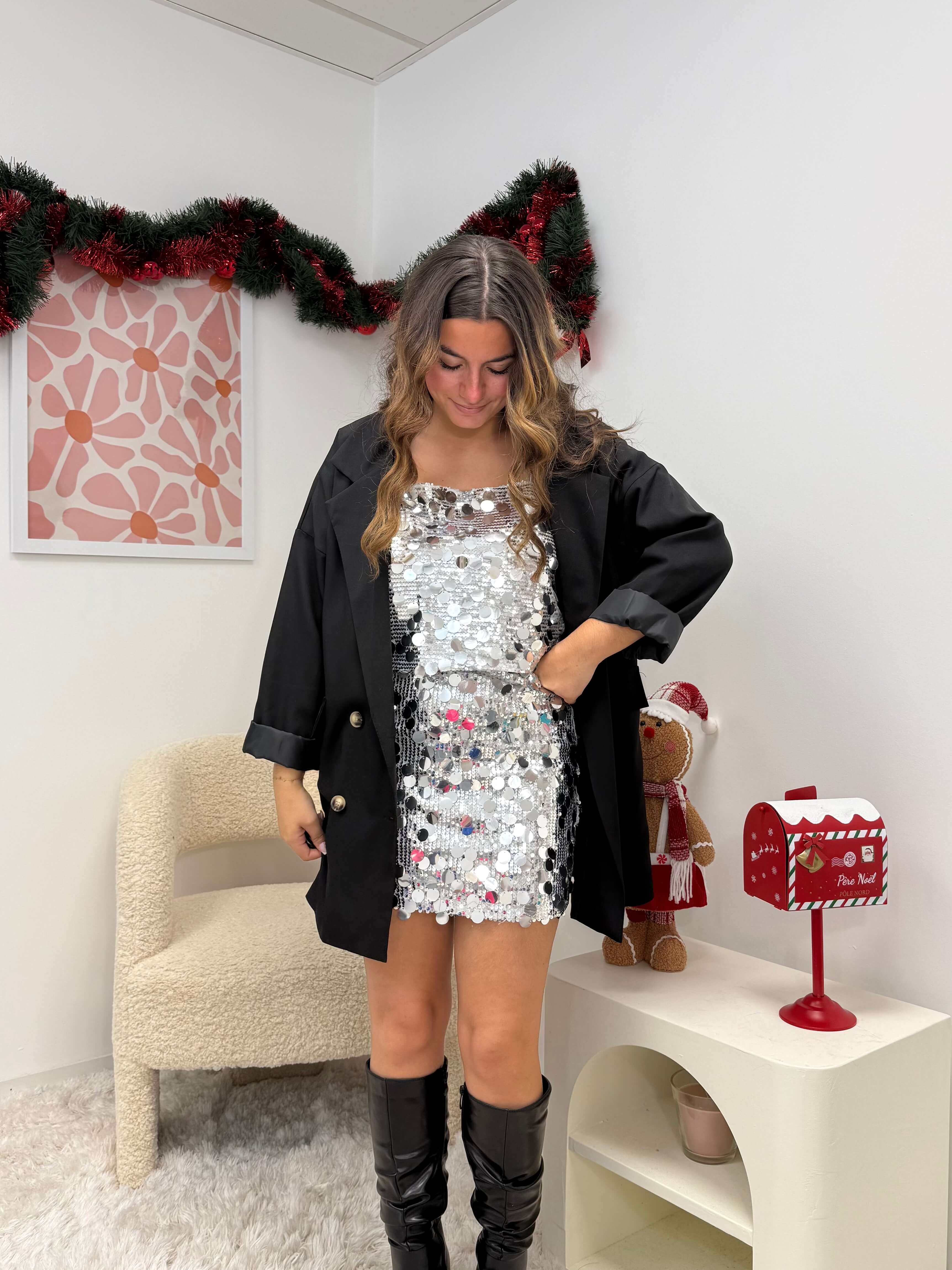 Jupe Jupe à sequin argenté dsclothes