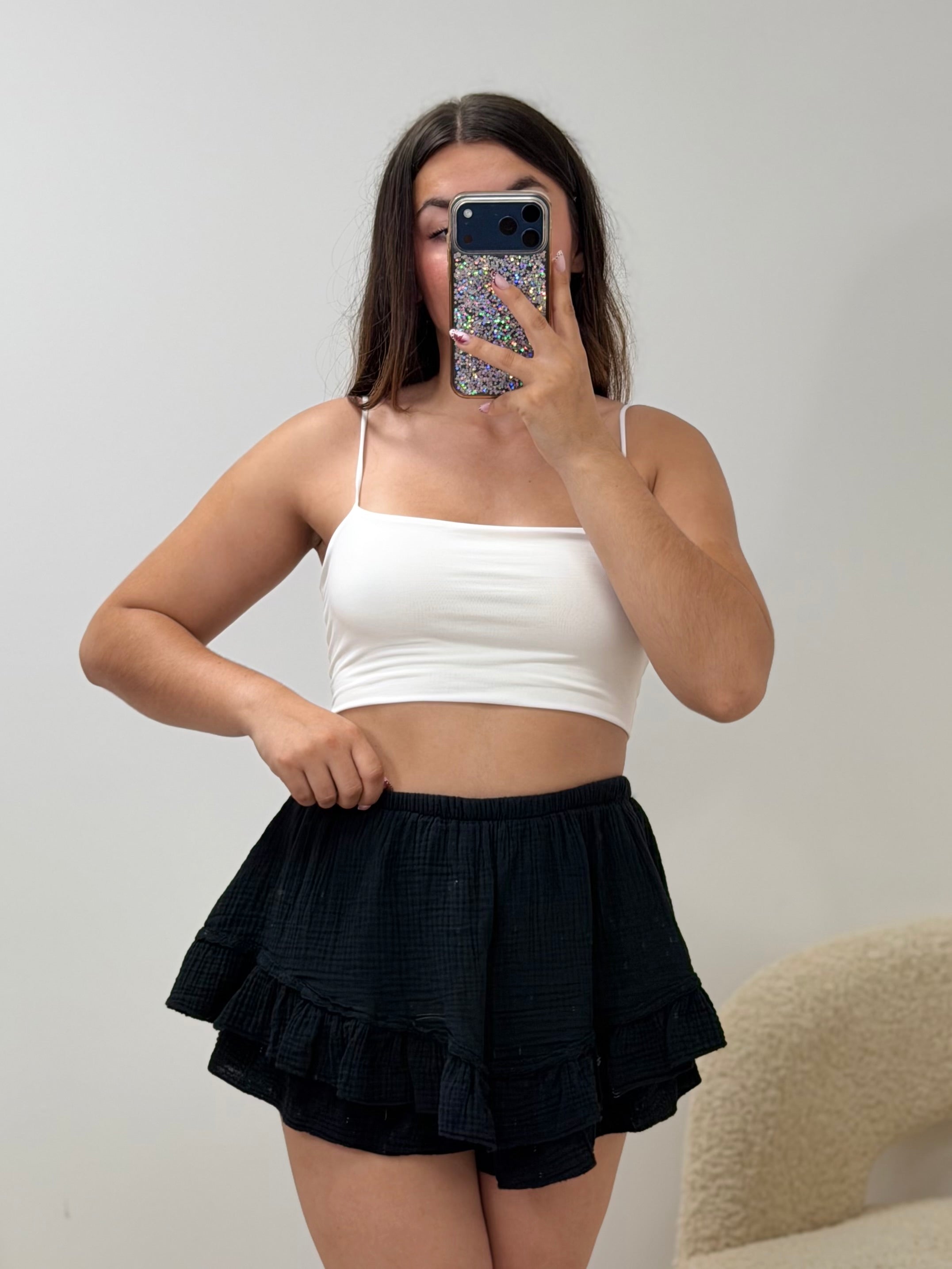 Top à bretelle blanc stretch taille unique femme - vue face - Ds'Clothes