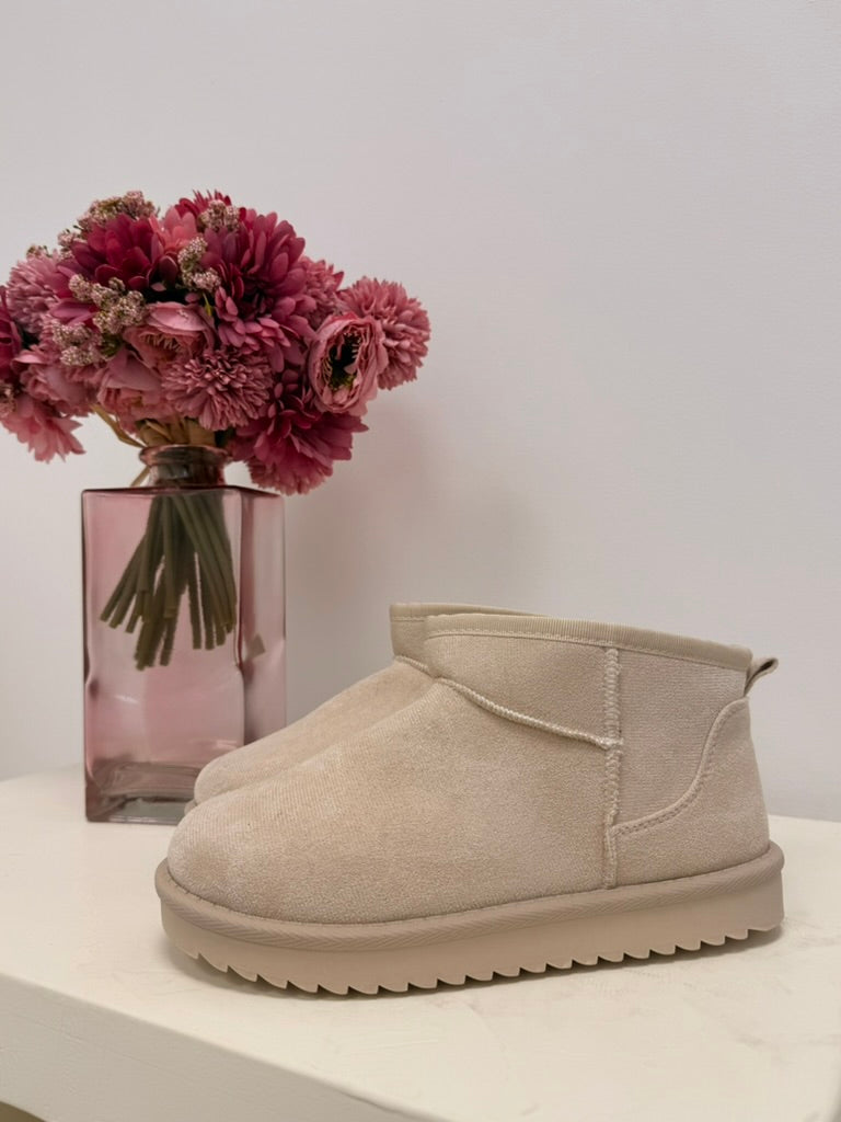 bottines fourrées beige