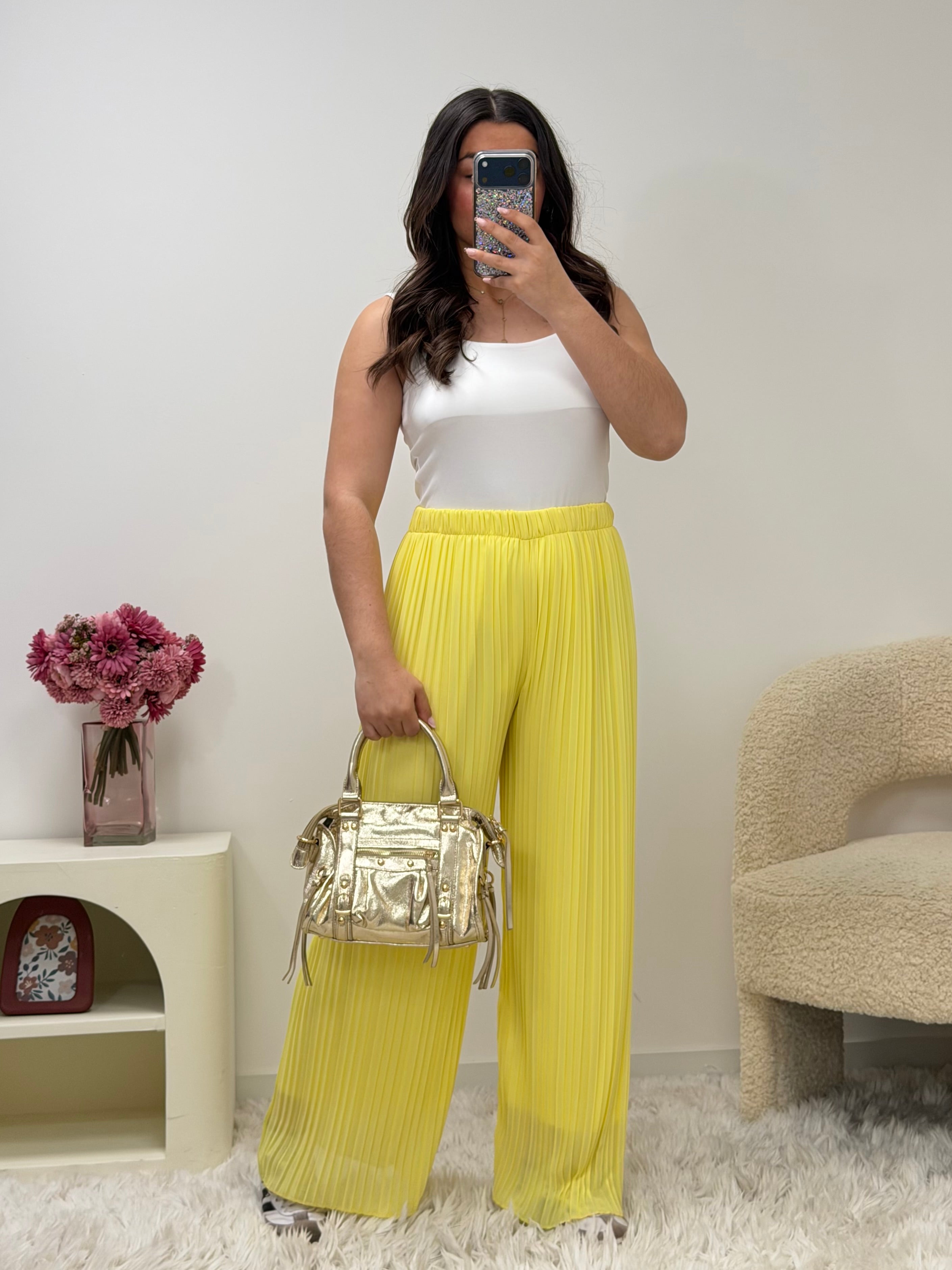 pantalon pantalon ROMY jaune pastel dsclothes