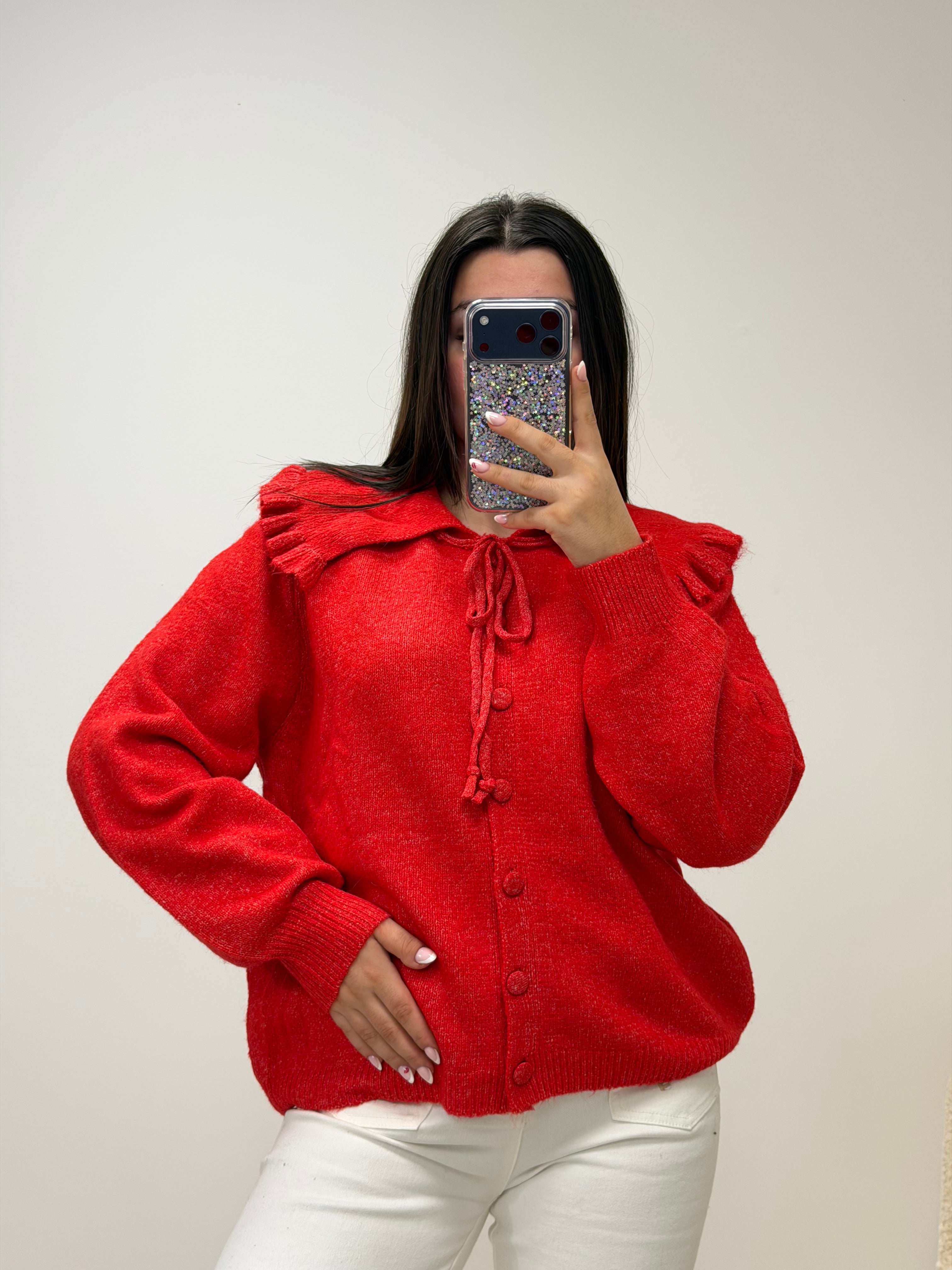 gilet cardigan ANNA rouge dsclothes