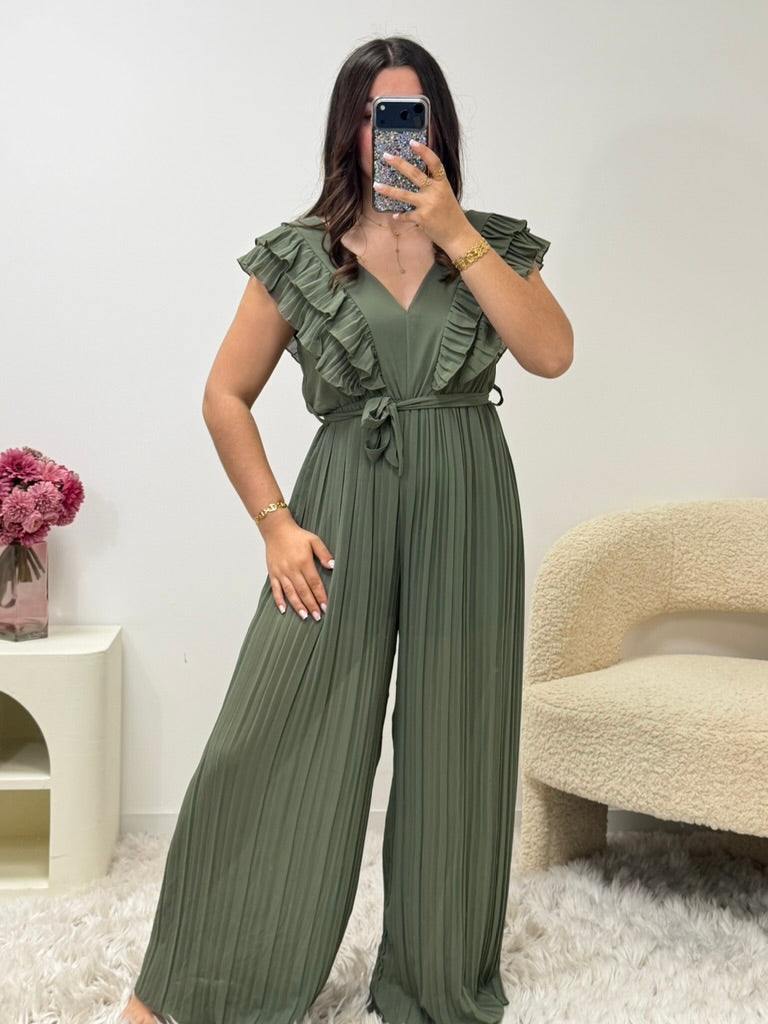 Combinaison pantalon LIOR kaki femme cérémonie - taille 34 à 42 - Ds'Clothes