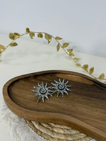 boucle d'oreille boucles d'oreilles Sun argenté | Acier Inoxydable dsclothes