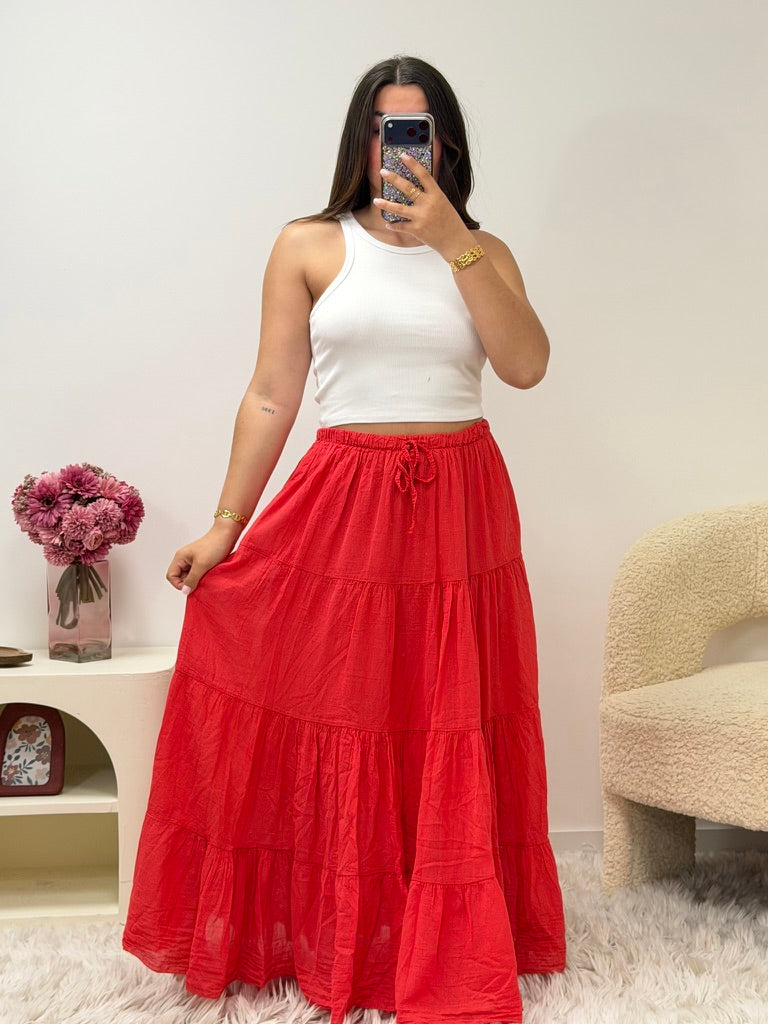 jupe Jupe en coton CÔME rouge dsclothes