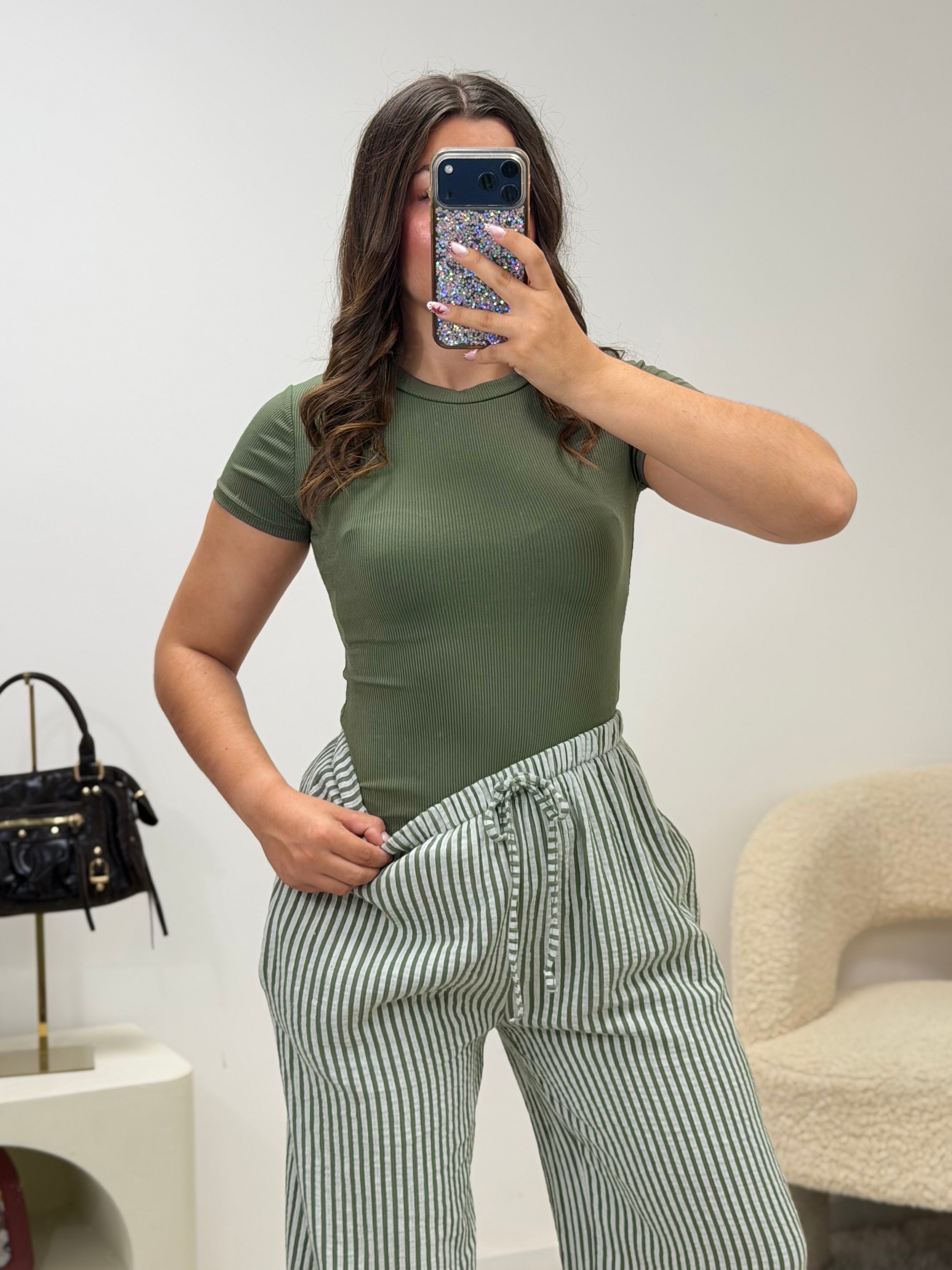 T-shirt Zoé kaki en viscose stretch Ds'Clothes