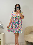 Robe-short Anna 2-en-1 en coton et lin - vue face - Ds'Clothes