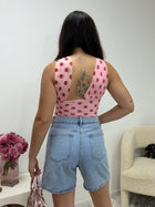 Body à pois rose femme porté - Ds'Clothes