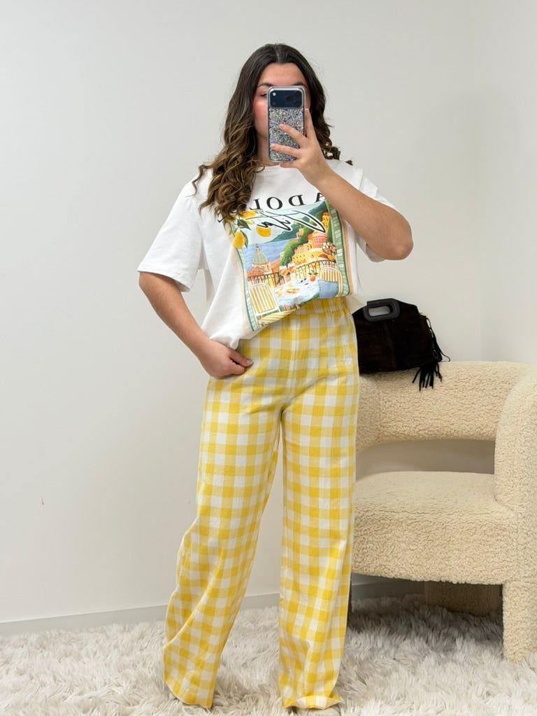 pantalon Pantalon vichy jaune dsclothes