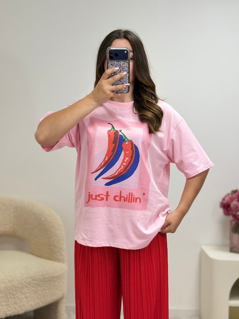 T-shirt Chillin oversize femme porté - Ds'Clothes