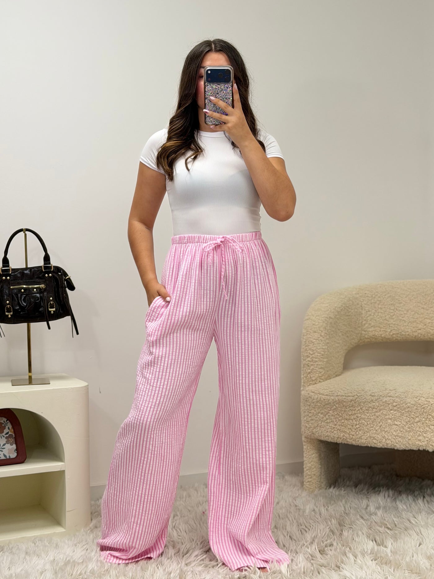 Pantalon Sandy rose en coton Ds'Clothes