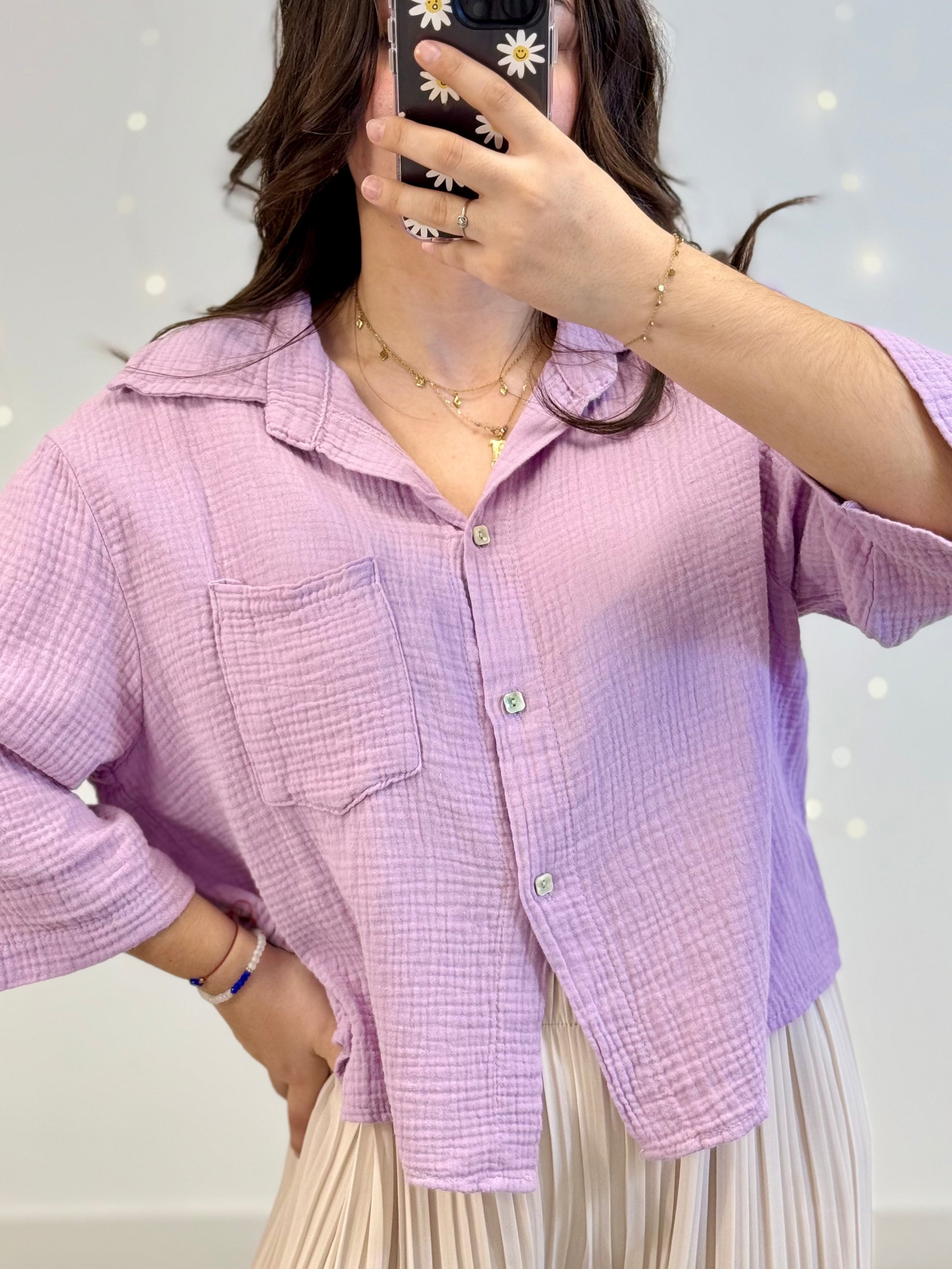 Chemise en gaz de coton VIVI lila dsclothes