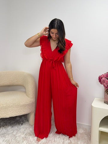 Combinaison pantalon LIOR rouge femme détail - Ds'Clothes