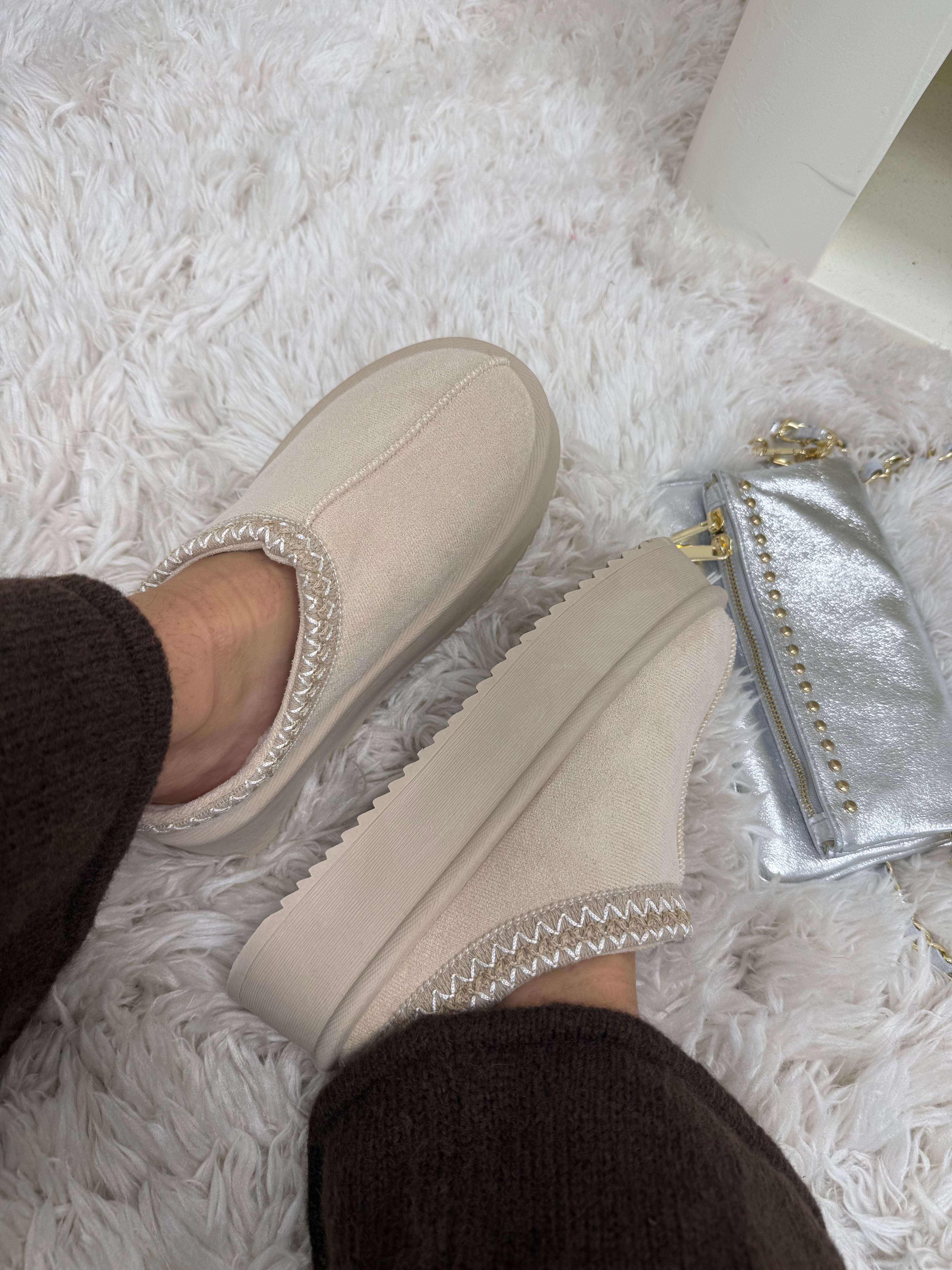 chaussures mules plateforme beige dsclothes