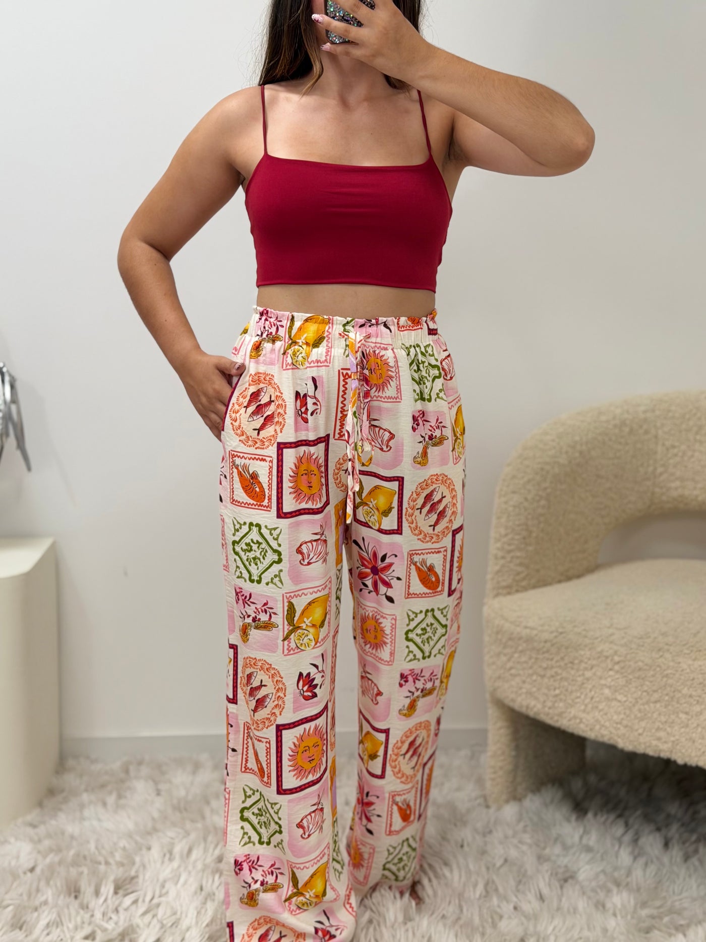 Top à bretelle bordeaux stretch taille unique femme - vue portée - Ds'Clothes