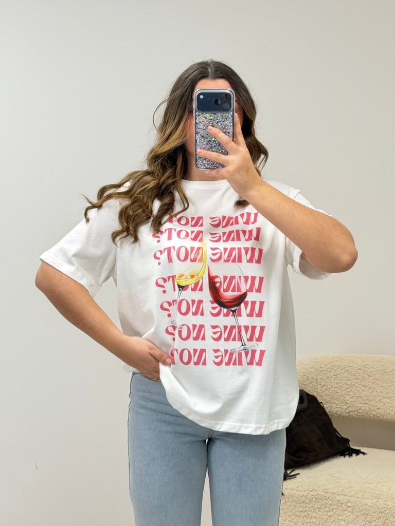t-shirt T-shirt "Wine not ?" dsclothes