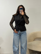 Top en dentelle ROMANE noir dsclothes