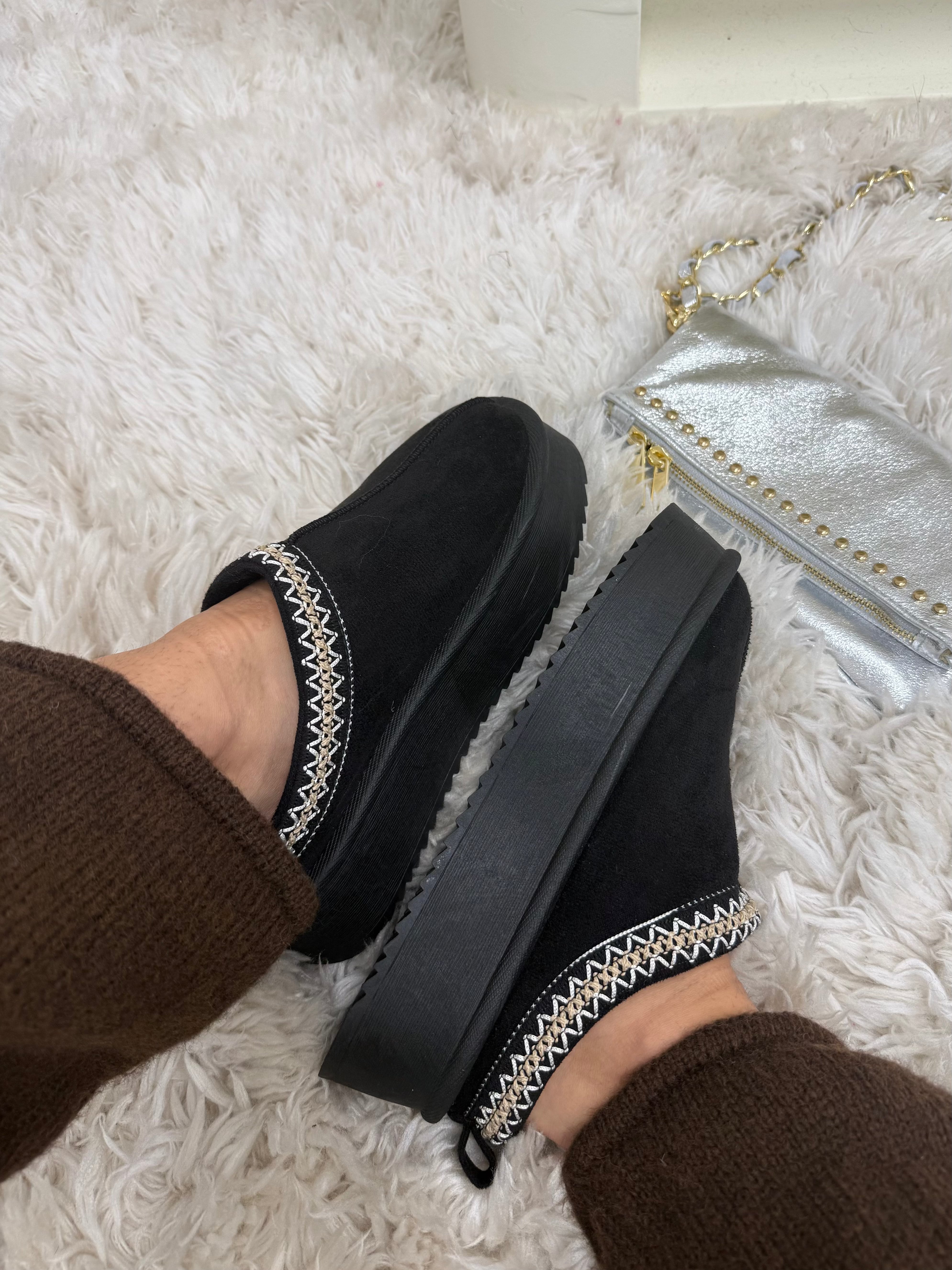 chaussures mules plateforme noir dsclothes