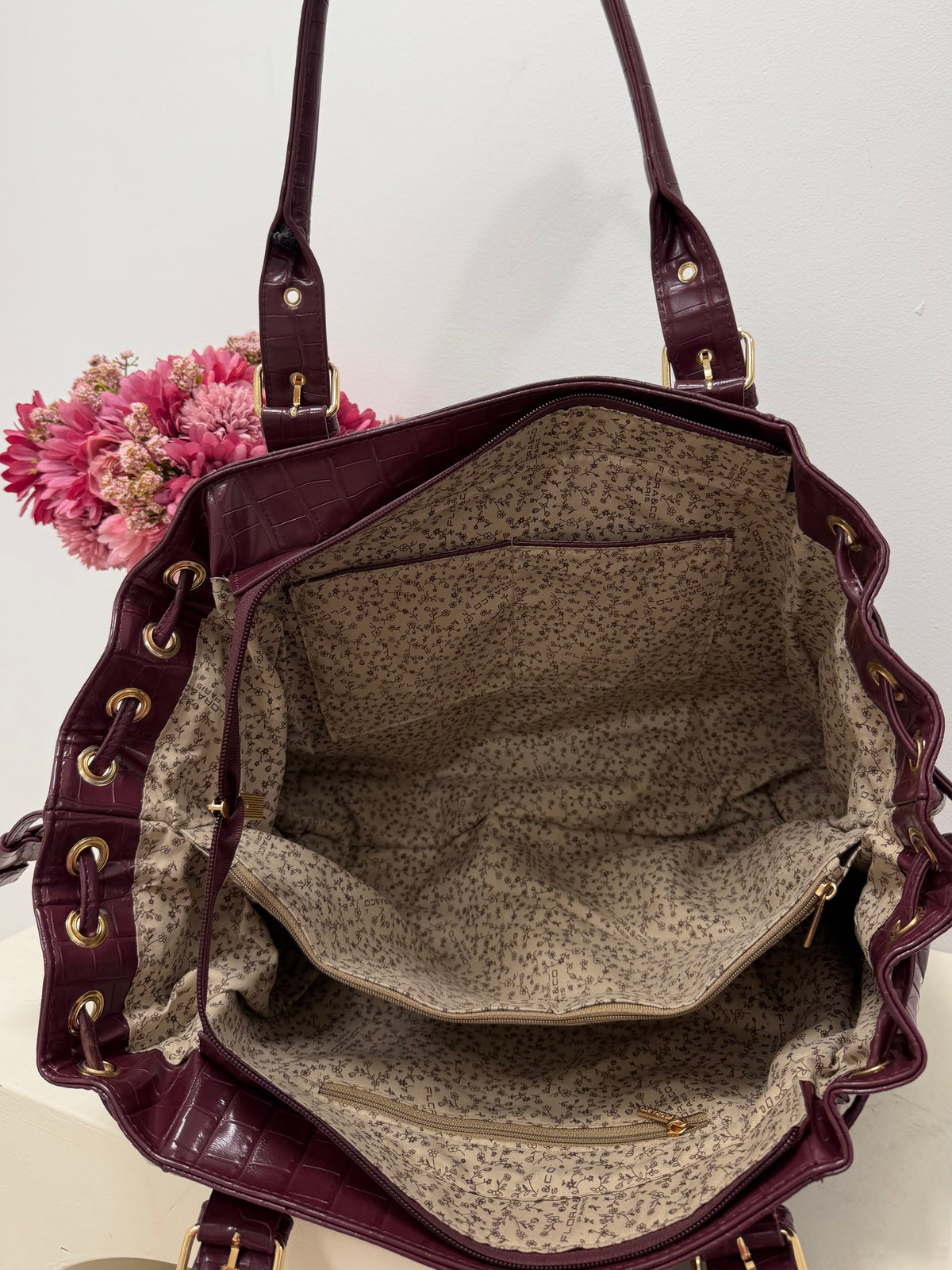 sac Sac LOLA XL croco bordeaux dsclothes