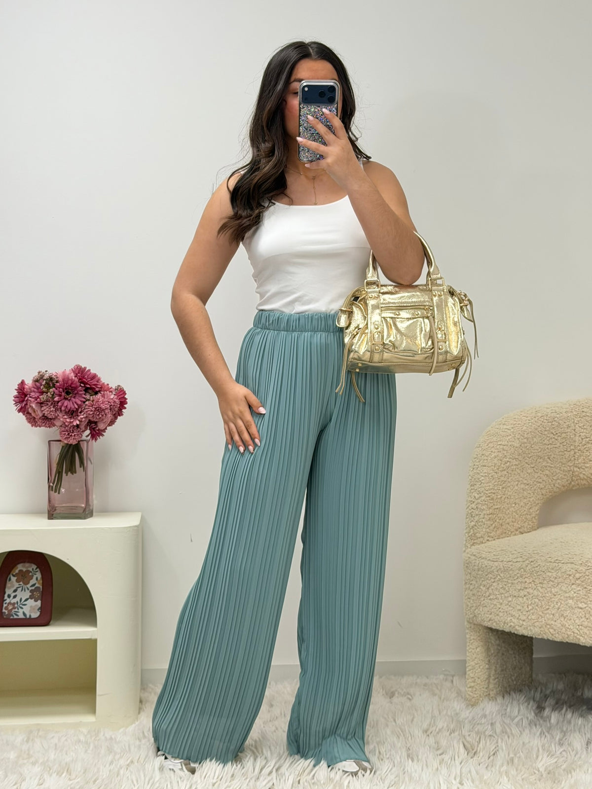 pantalon ROMY céladon