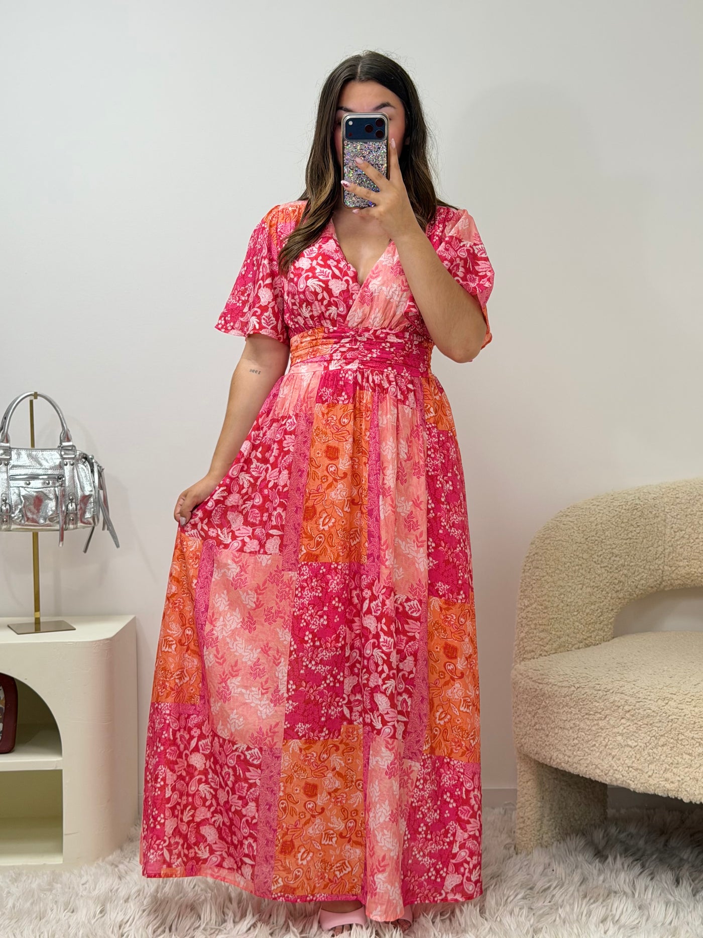 Robe longue Jess fluide en viscose - vue détail - Ds'Clothes