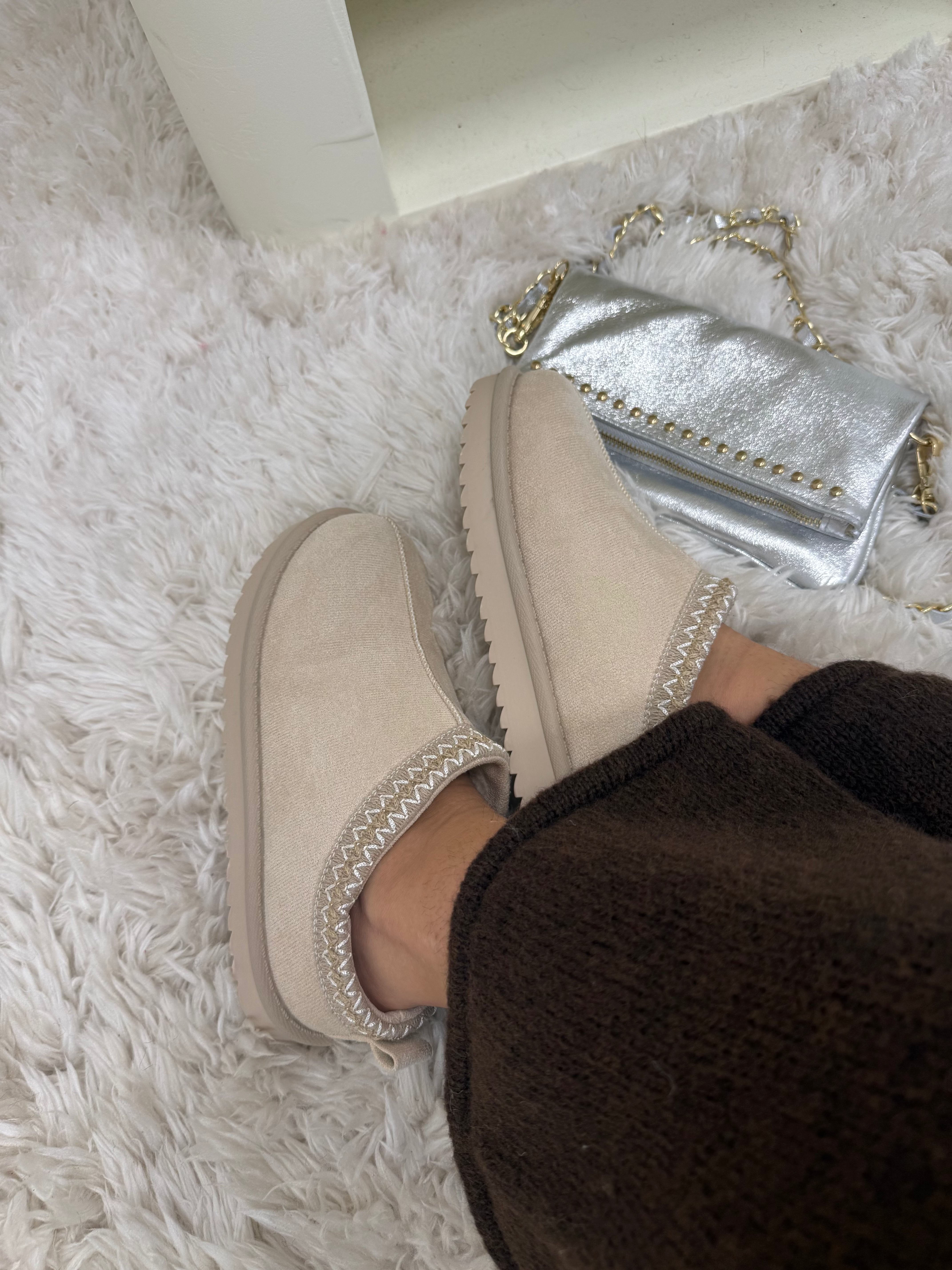 chaussures mules basse beige dsclothes