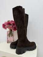 bottes hautes femme marron