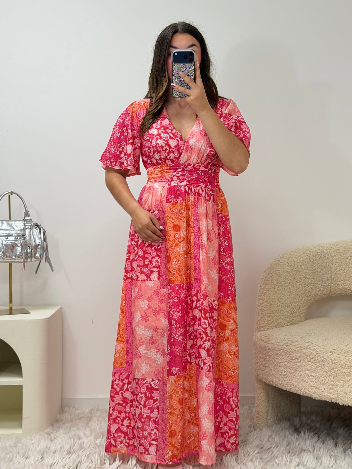 Robe longue Jess fluide en viscose - vue portée - Ds'Clothes