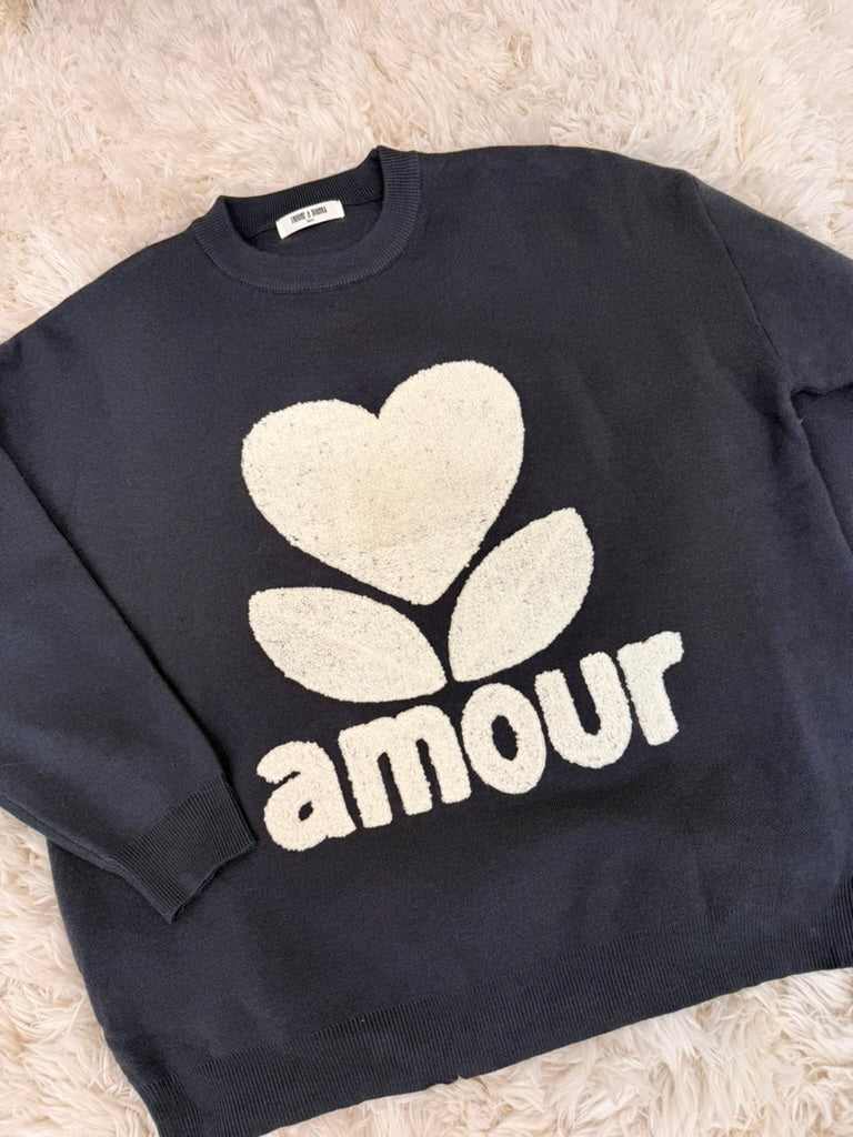 Pull amour gris/écru