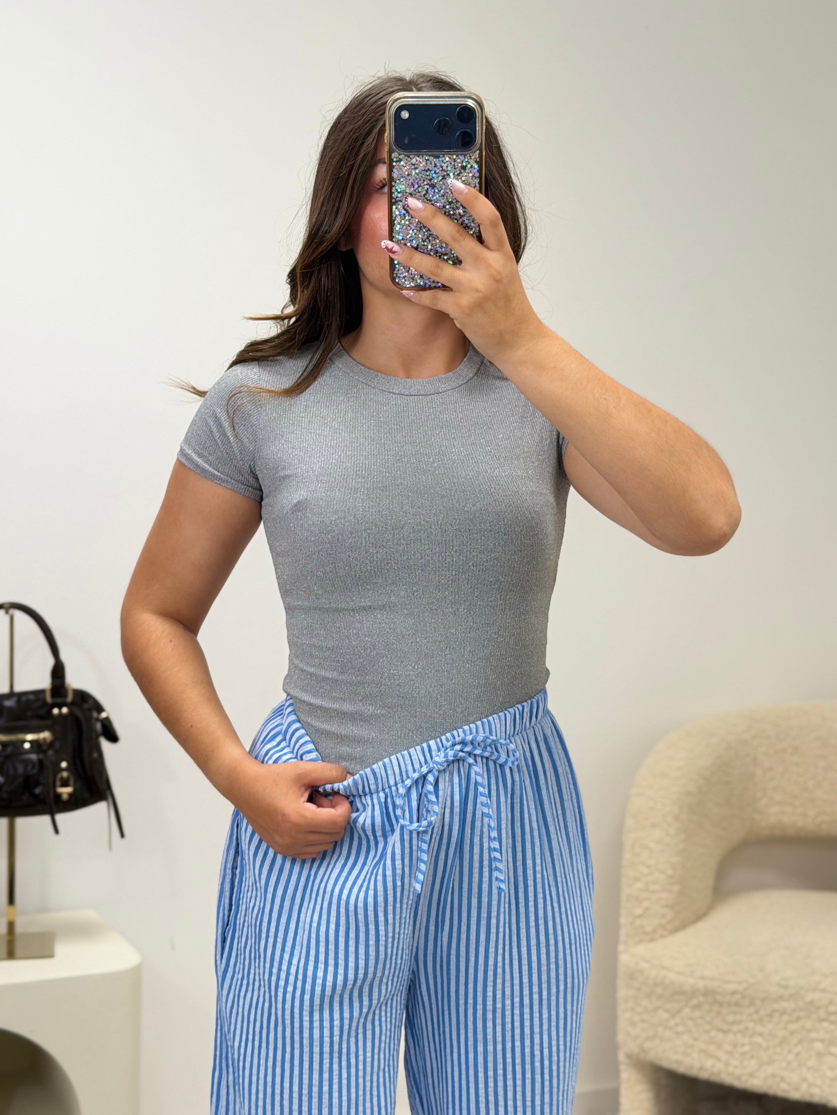 T-shirt Zoé gris en viscose stretch Ds'Clothes