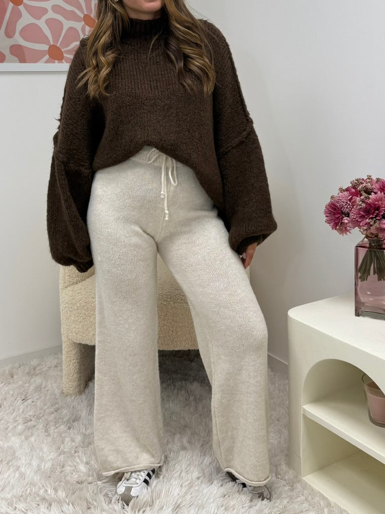 pantalon en laine COSY beige