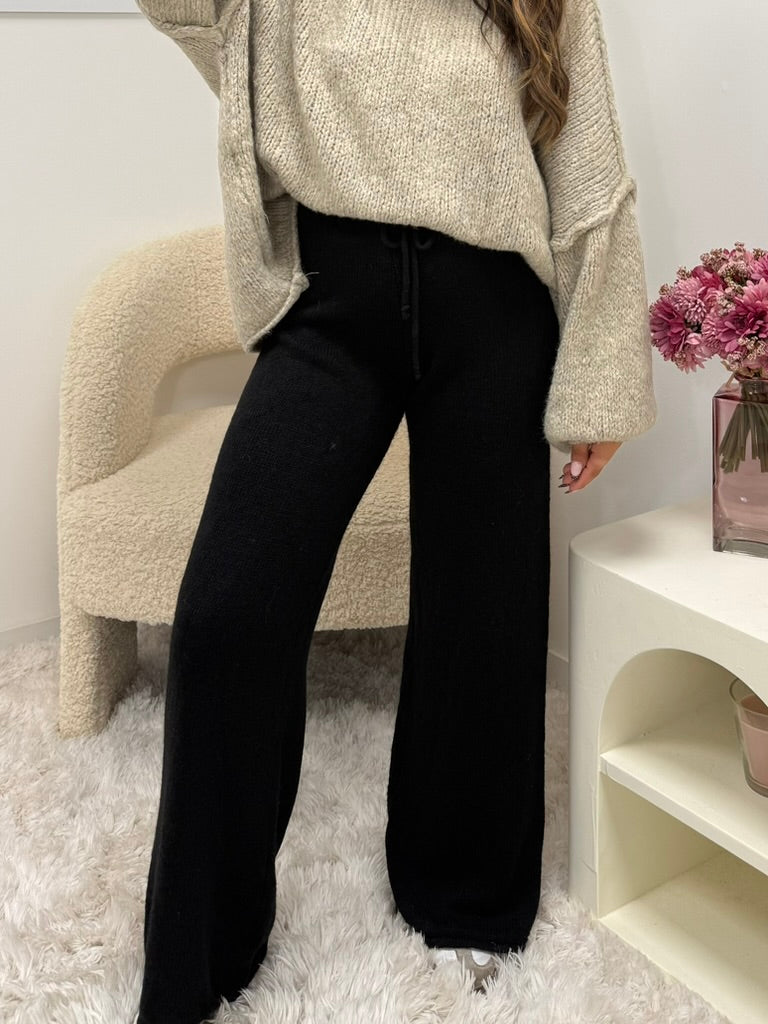 pantalon en laine COSY noir