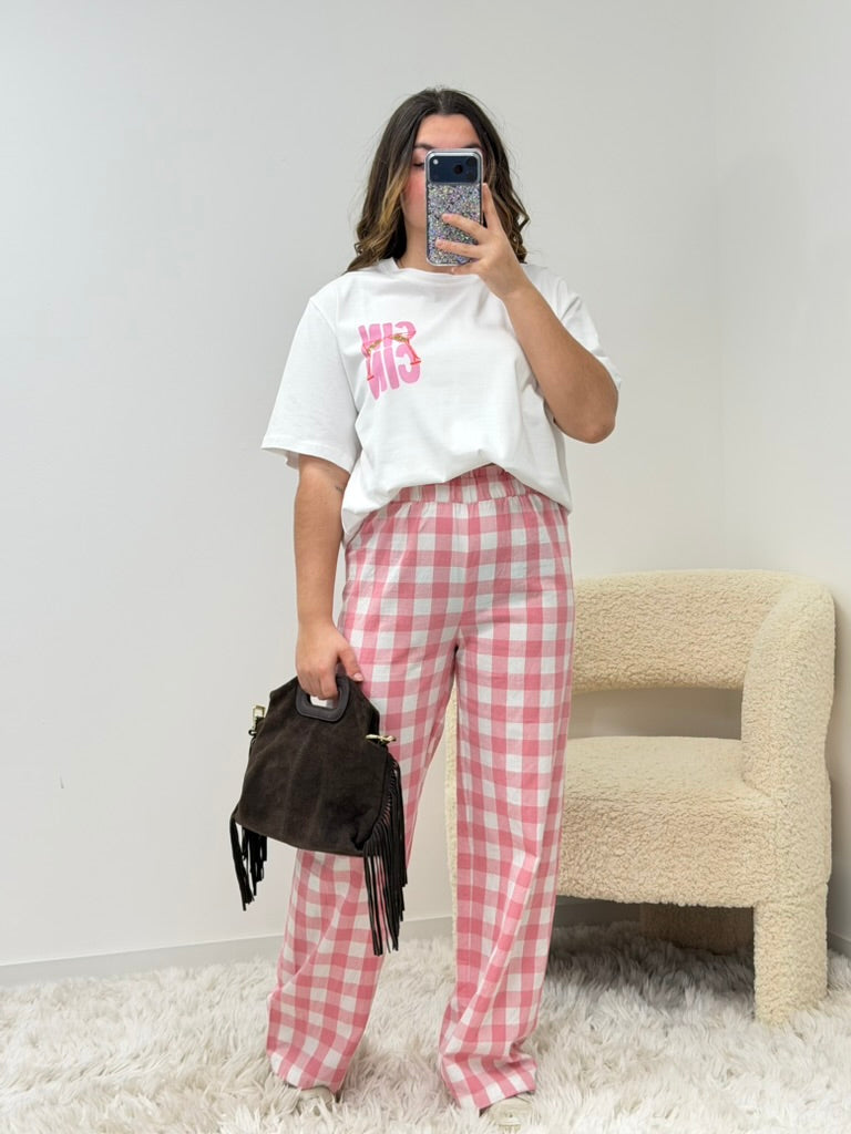 pantalon Pantalon vichy rose dsclothes