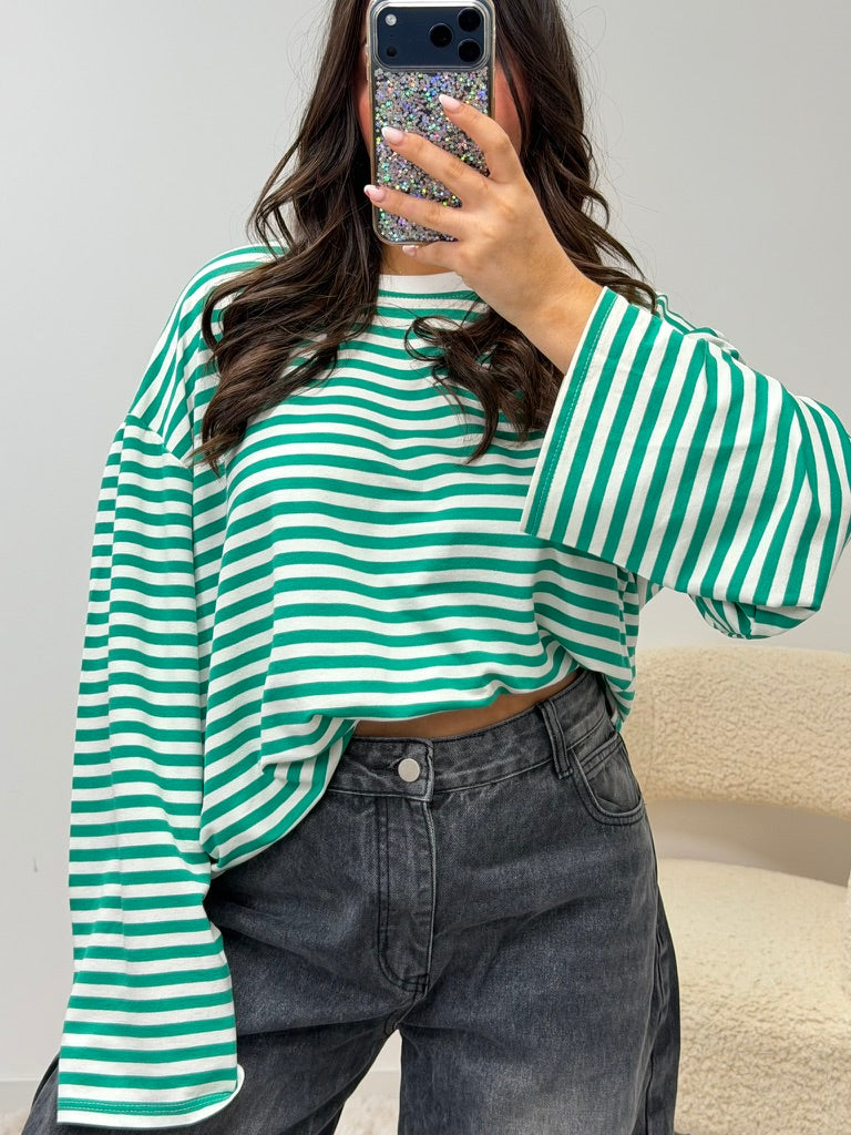 haut T-shirt TESSA vert/blanc dsclothes