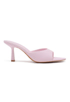Mules à talon rose femme portées - Ds'Clothes